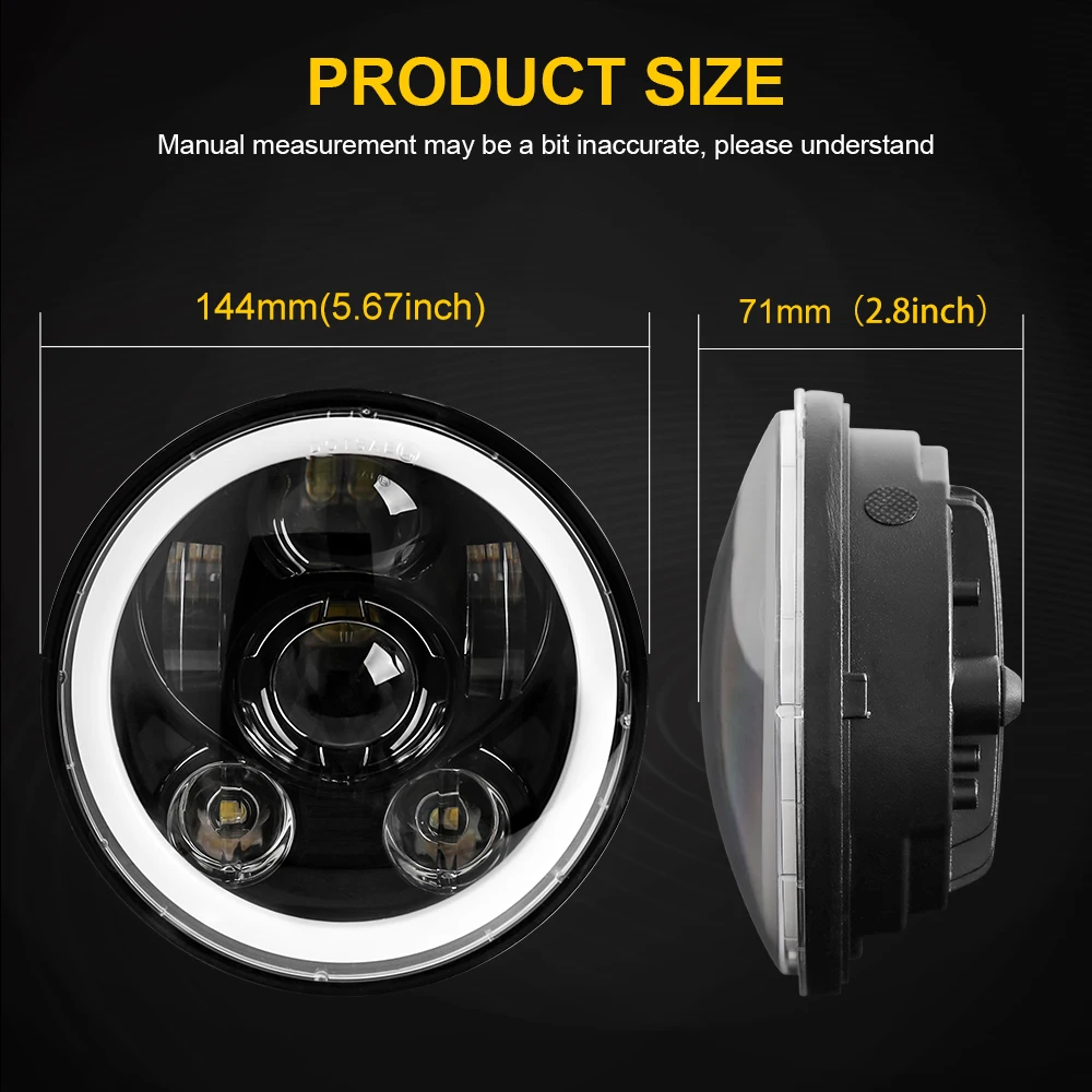 Wholesale Cheapest Front Driving Light 50W Halo Ring DRL Halo Ring 5 3/4 5.75 Inch Motorcycle H4 Led Headlight for Motorcycle