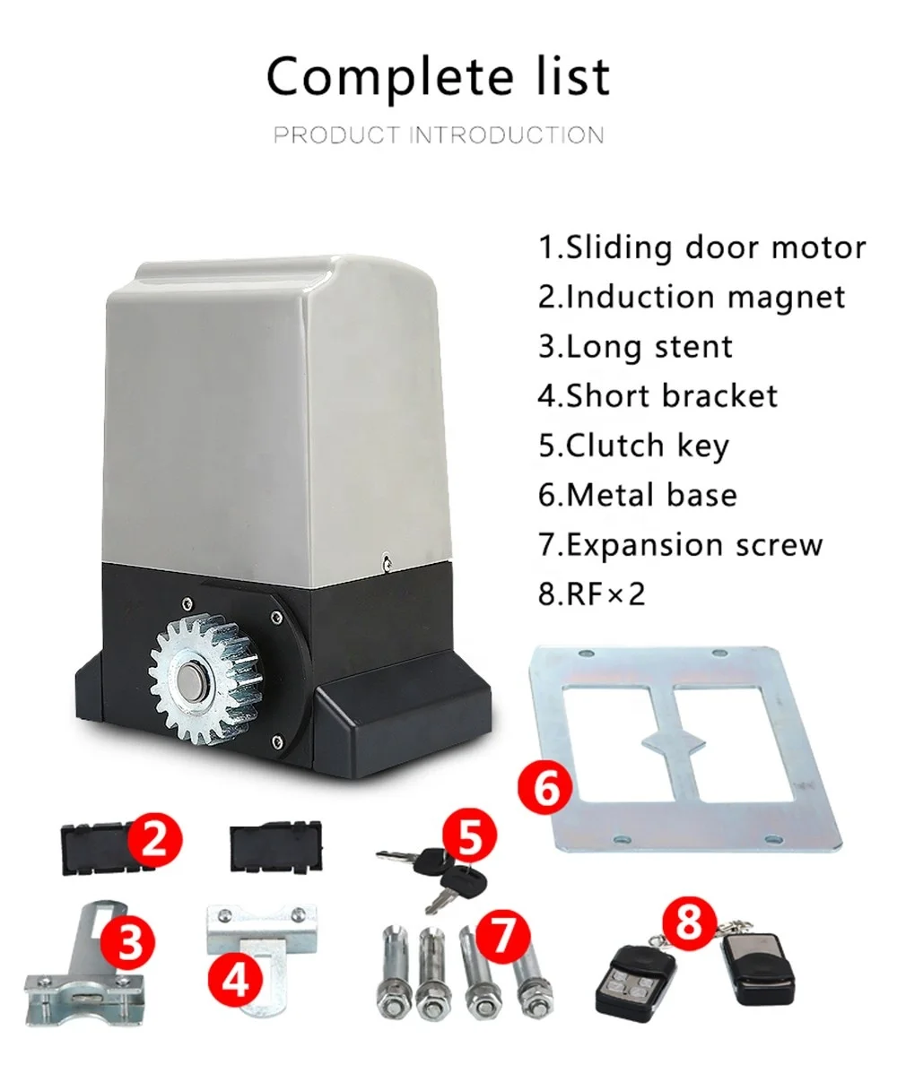 Support Wifi Bluetooth Camera AC 2000KG Electric Motor Manufacturer Automatic Sliding Gate Opener Kit
