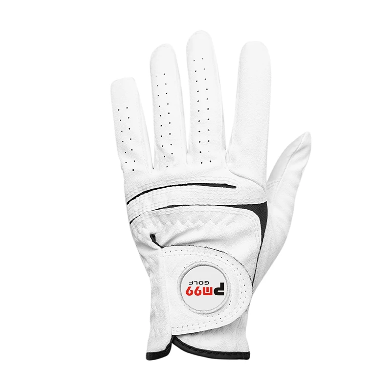 custom logo ladies golf gloves cabretta leather left hand packaging uv coating ring cut out