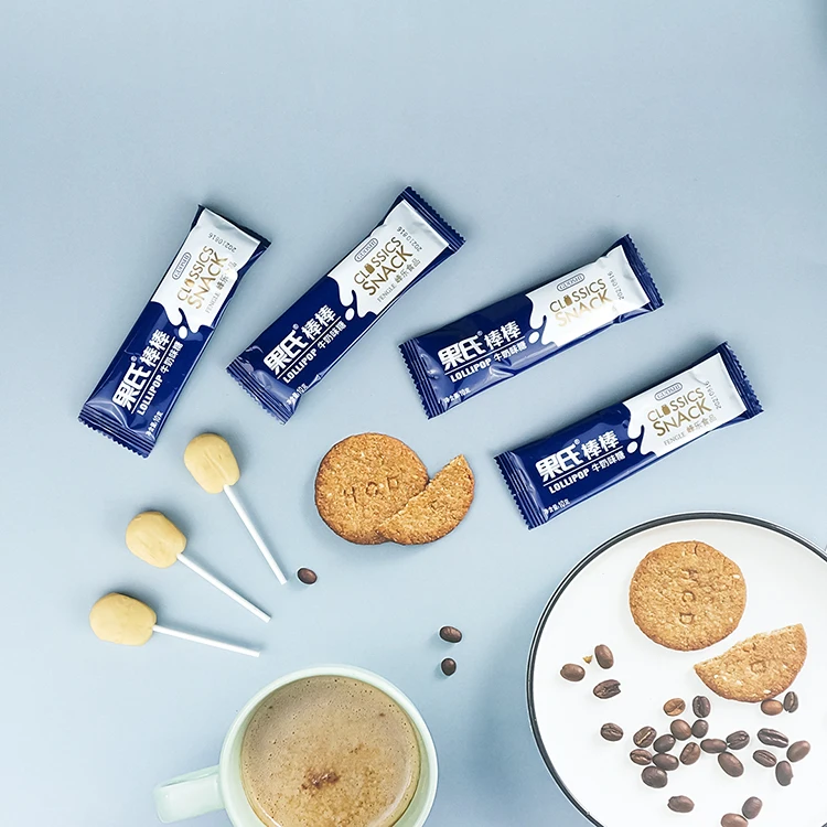 Oval Shape Strong Milk Taste Lollipop Delicious Chocolate Flavor Pops Hard Candies for Wholesale