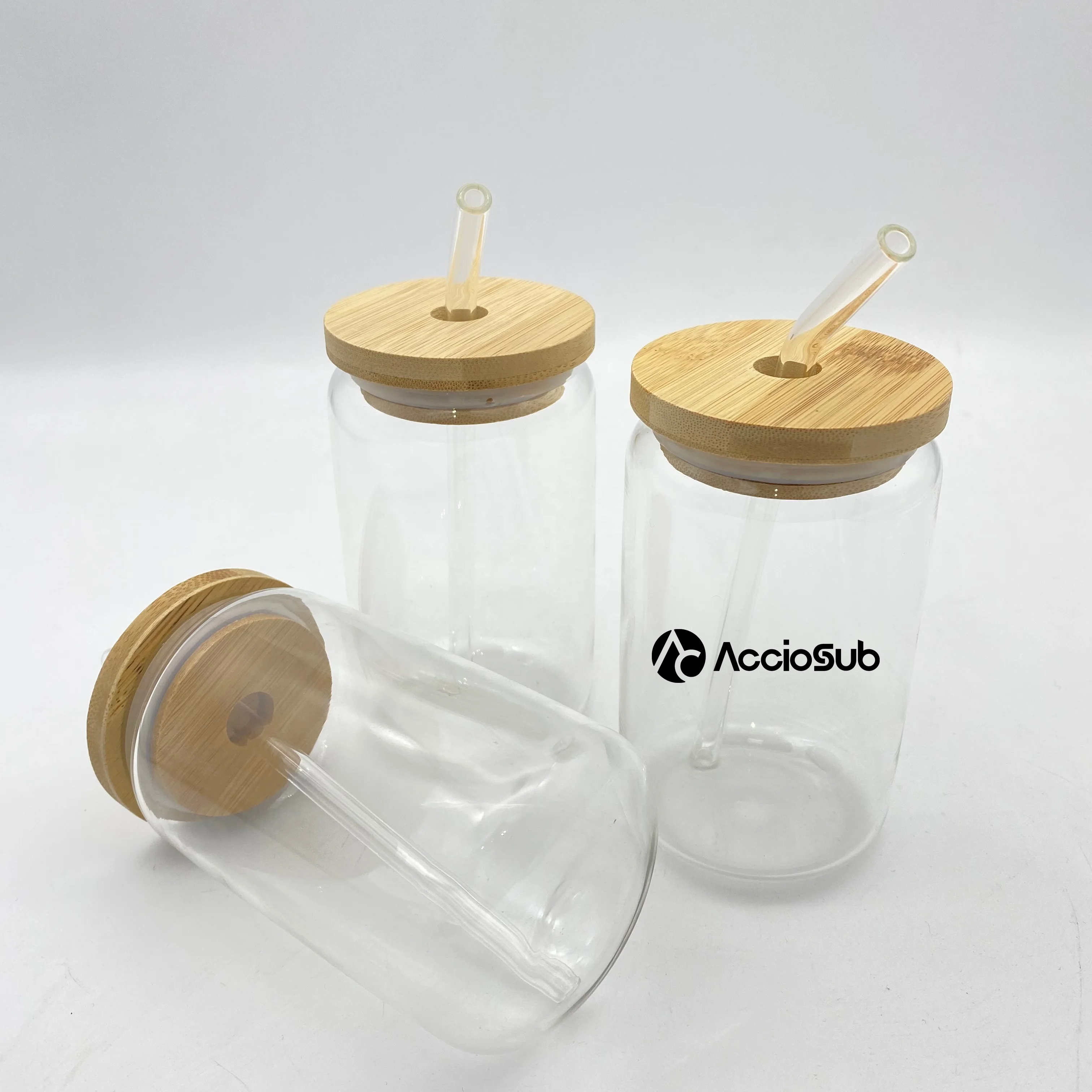 New Arrival 12oz Libbey Glass Beer Can Cups Clear Mugs With Lid And Straw Custom Ice Coffee Glass Tumbler Sublimation Glass Jar