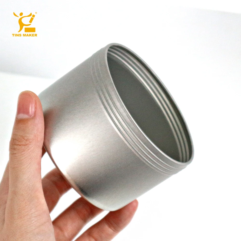 Customized Silver Empty Round Gift Metal Tin Box 8 oz Tin Candle Container Jar Box Tin Can for Candle Candy Wax Tea Gift