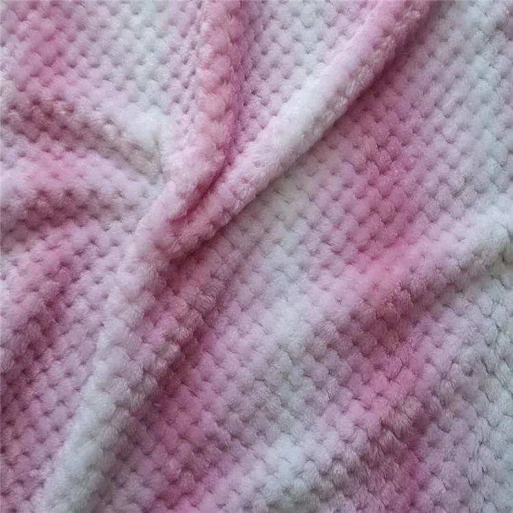 
High quality polyester warm diamond jacquard flannel print fabric for blanket 