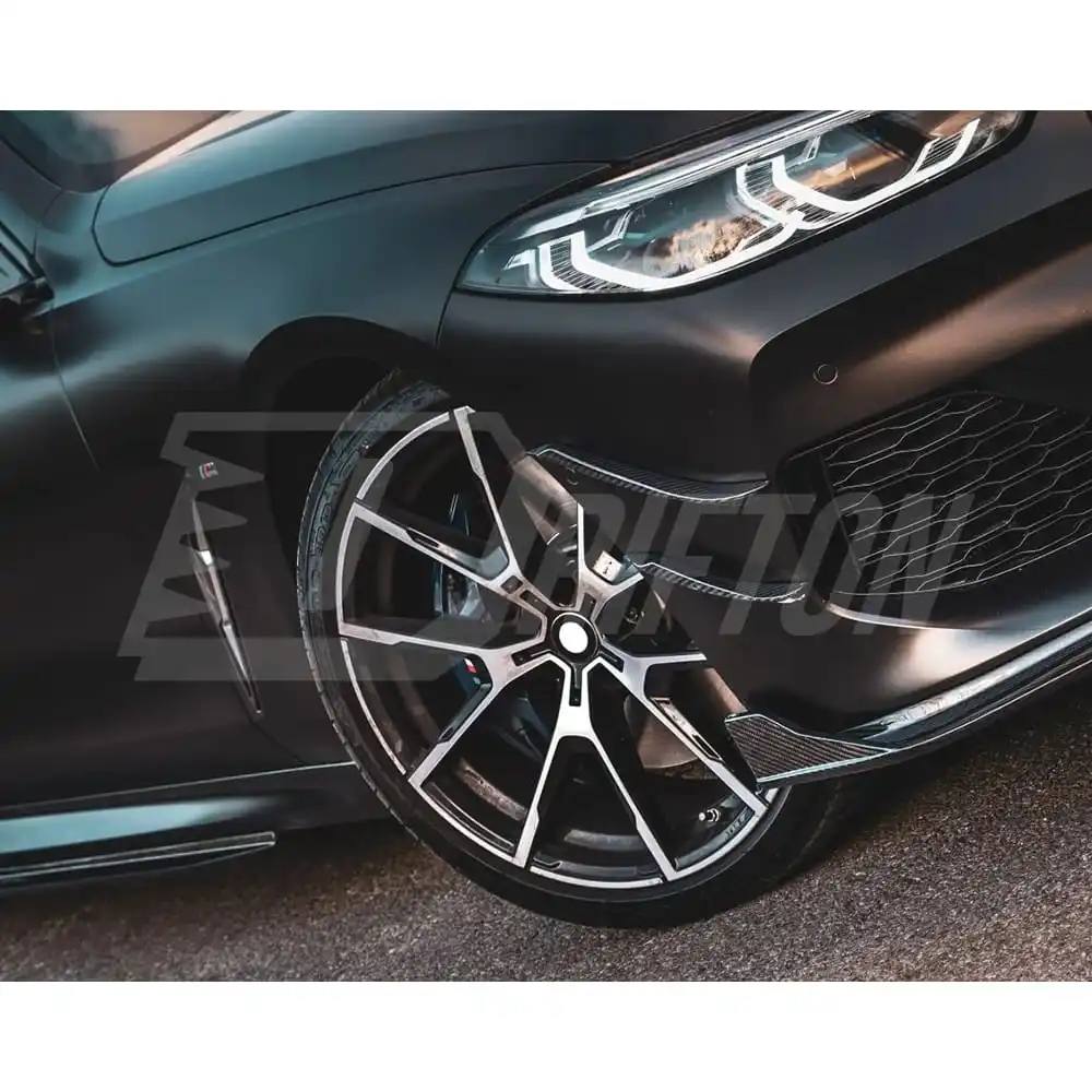 TAKD Style Dry Carbon Fiber Front Bumper Canards For BMW 8 Series G14 G15 G16