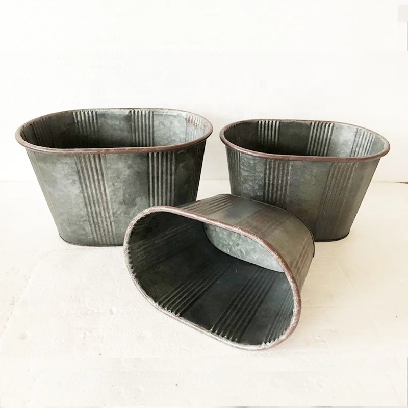 
Home Decoration Small Rustic Vintage Farmhouse Garden Metal Tin Flower Pot,Handmade Metal Planter Pot,Metal Planter Wholesale 