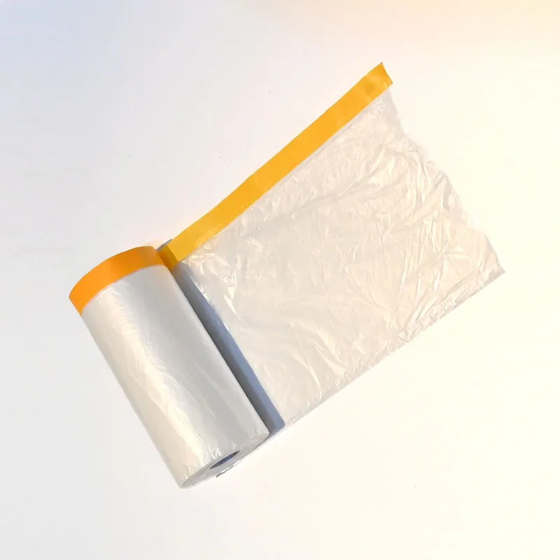 customized masking film manufacturer HDPE auto paint pre-taped masking film with masking tape