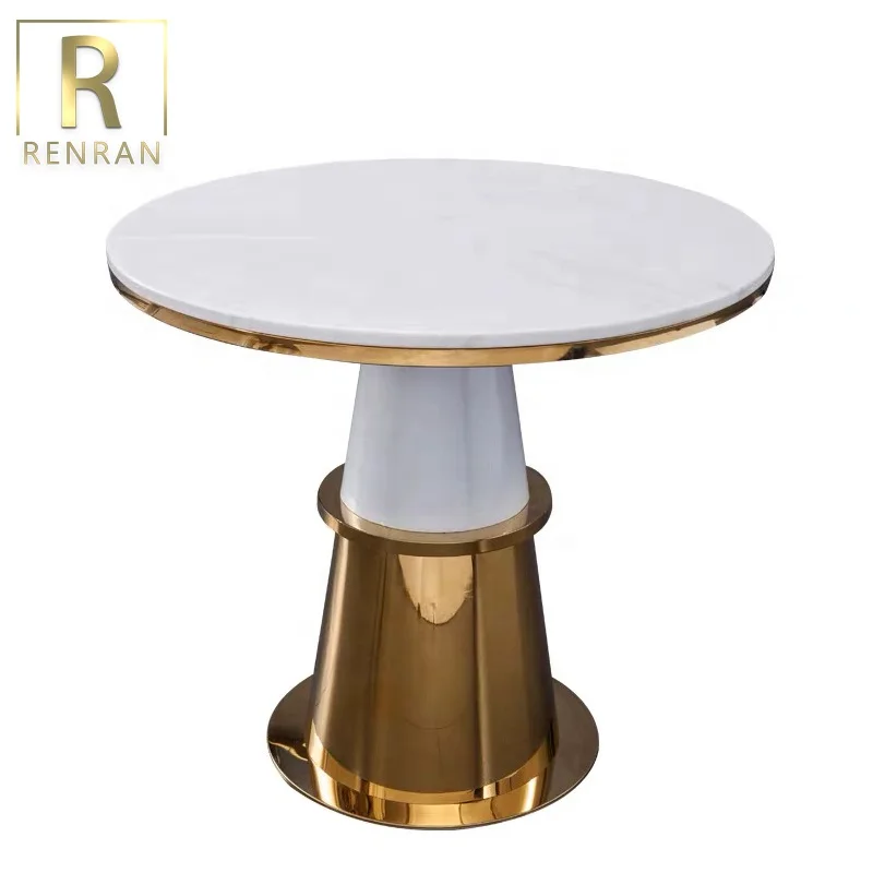 Popular Luxury Marble Top Gold Hotel Lobby Table Coffee Table Lounge Furniture