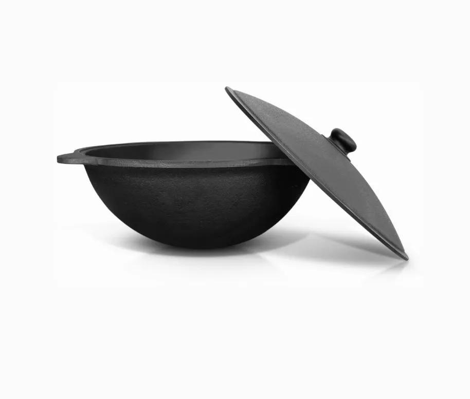 Большой Размер охотничий железный горшок для тушеного мяса чугунный предварительно приправленный Голландская печь антипригарный котел тушеное мясо