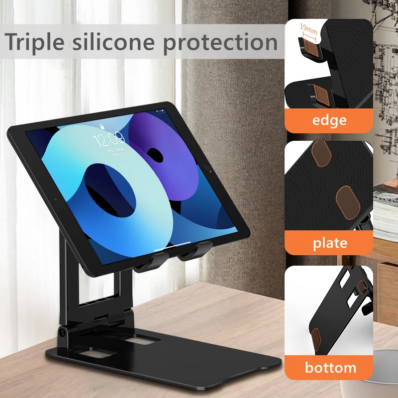 Double-axis  Metal Tablet Stand Holder mobile stand Tablet Aluminum Stand Holder Adjustable Portable Universal for Desk