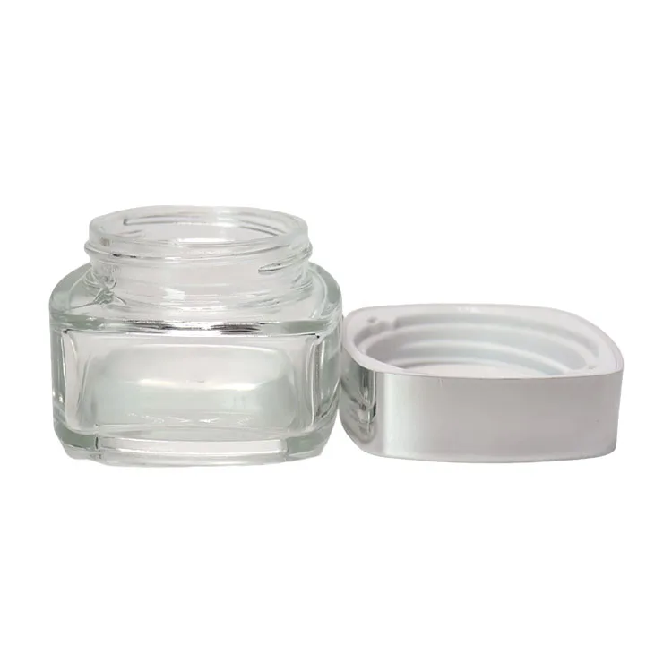nice looking Cosmetic cream glass jar 15ml 30ml 60ml with lid wide mouth glass cream Jar