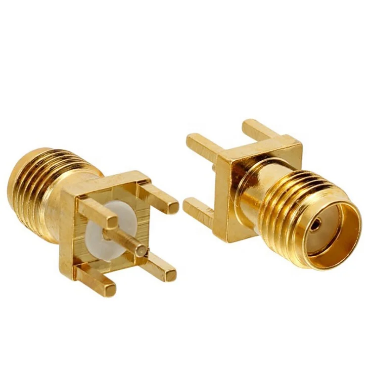 High performance brass RF Coaxial SMA female antenna  connector for PCB mount
