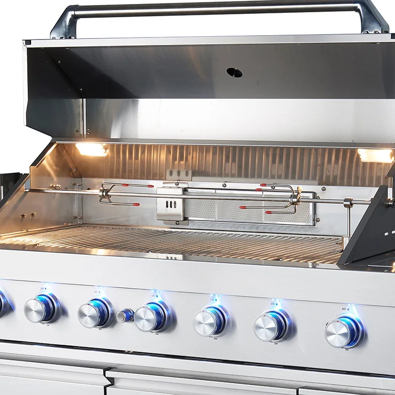 Outdoor Garden High End Stainless Steel 7 Burners Gas Grill Barbecue Grill Machine BBQ