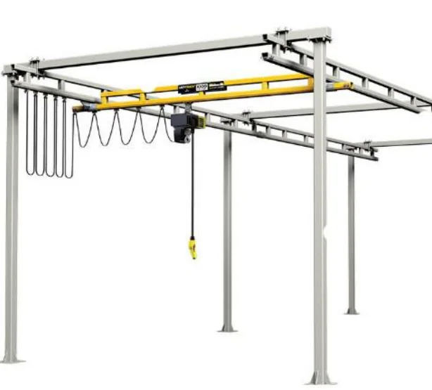 1000kg 2tons Flexible Beam Monorail Free Standing Light Overhead Bridge Crane System Supplier