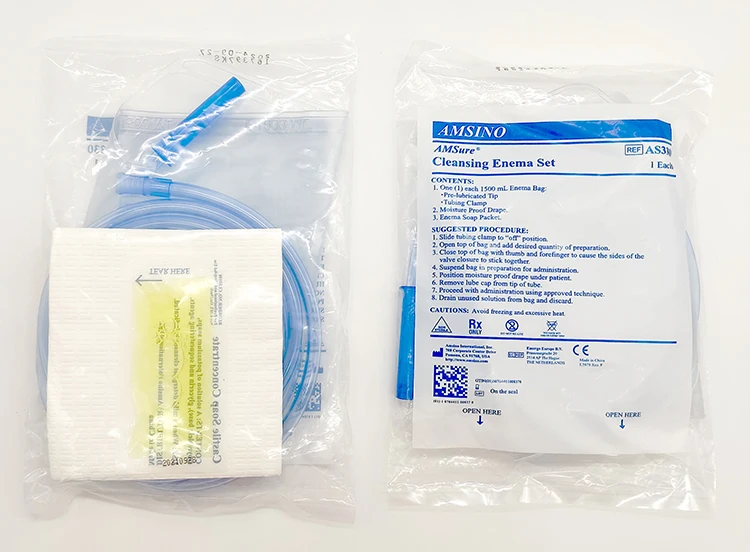 enema bag kit factory supply CE ISO disposable 1500ml douche enema kit enema bag