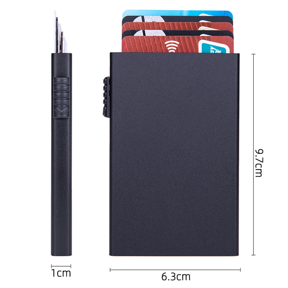 Wholesale RFID Anti-Theft Smart Wallet with Thin ID Card Holder and Durable Solid Metal Credit Card Holder for Men
