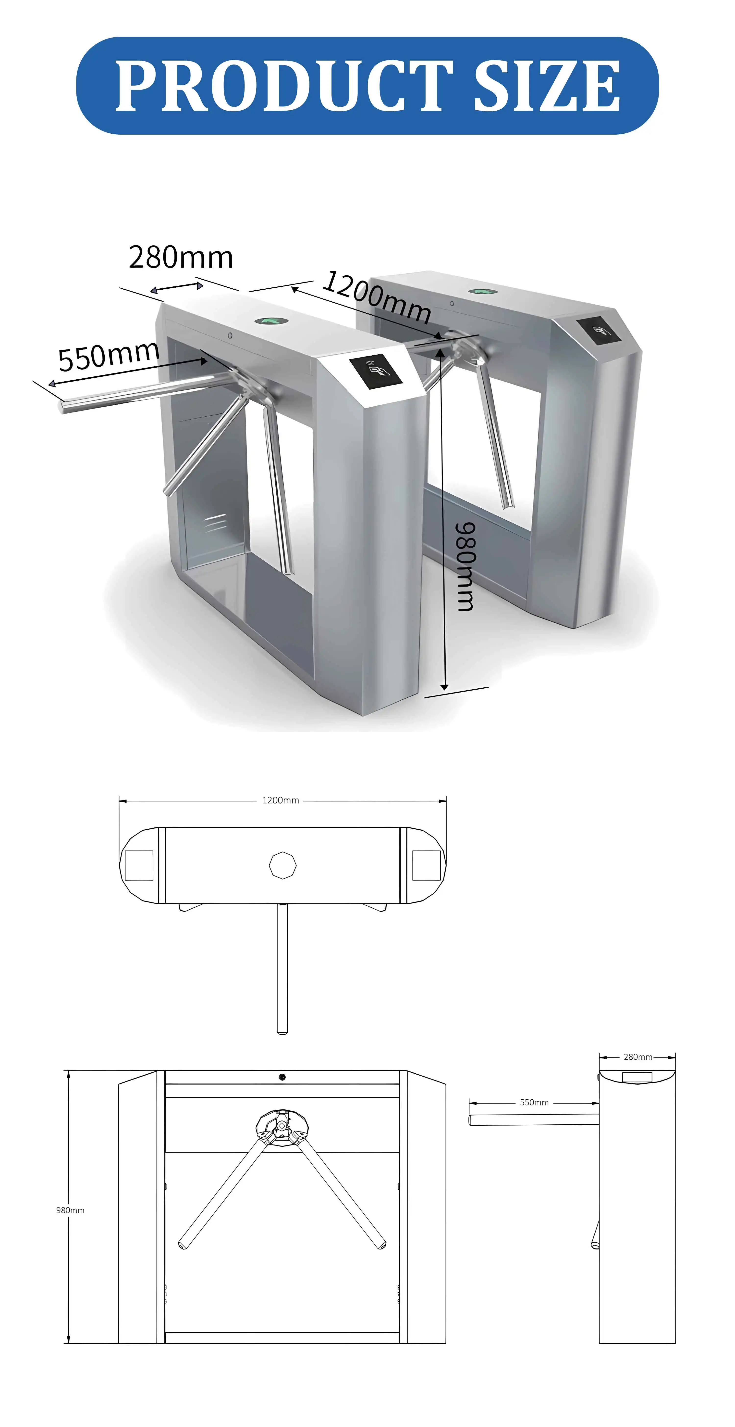 HFSecurity TR06 Seamless Entry and Exit with Our Cutting-Edge Tripod Turnstile - Built for Modern Security Needs