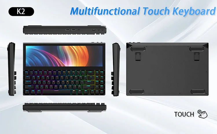 Mechanical keyboard K2 Monitor Universal Mobile Phone Computers Dual Screen Extender Portable 2 in 1 Keyboard