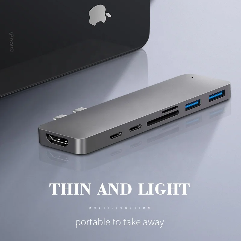 
Beeste 7 in 1 type c to 4k HD SD / TF reader Card mobile desktop converter pd fast charge type-c usb hub 
