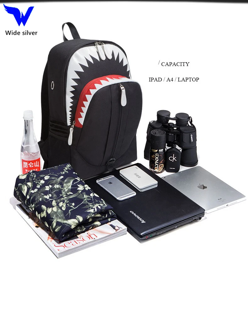 WISI  Themed backpacks sturdy and good quality Shark Mouth Back Pack Used for spray-ground