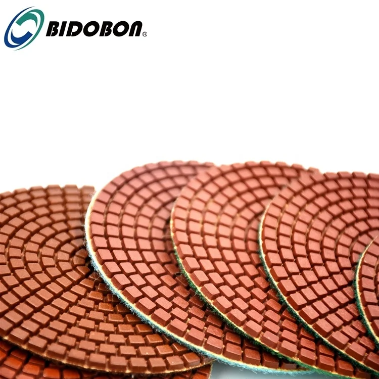 
Super soft Bidobon 4inch flexible wet diamond polishing pad for granite marble grinding 