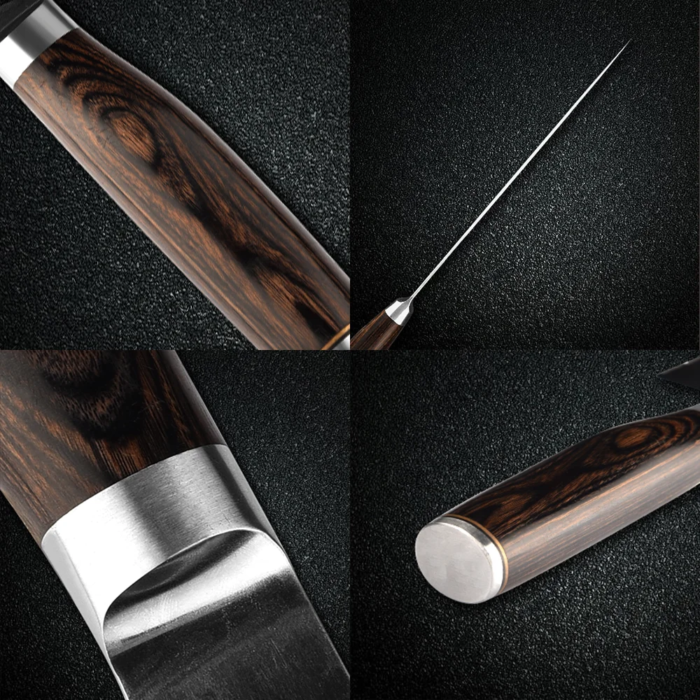 Honghee Forged Kitchen Knives Vg10 Damascus Steel Chefs Knife Meat Knife With Pakka Wooden Handle