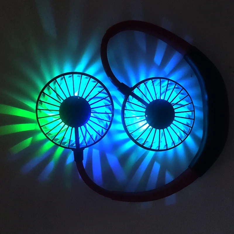 2022 Quality Assurance Fashion Outdoor Neck Fan Cooling Band Fan With Light