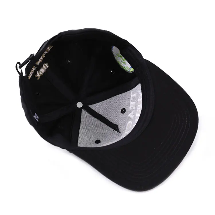 Wholesale New Men Adjustable Black Plain Blank Hip Hop 5 Panel A Frame 3D Puff Embroidery Logo Custom Snapback Cap Hat