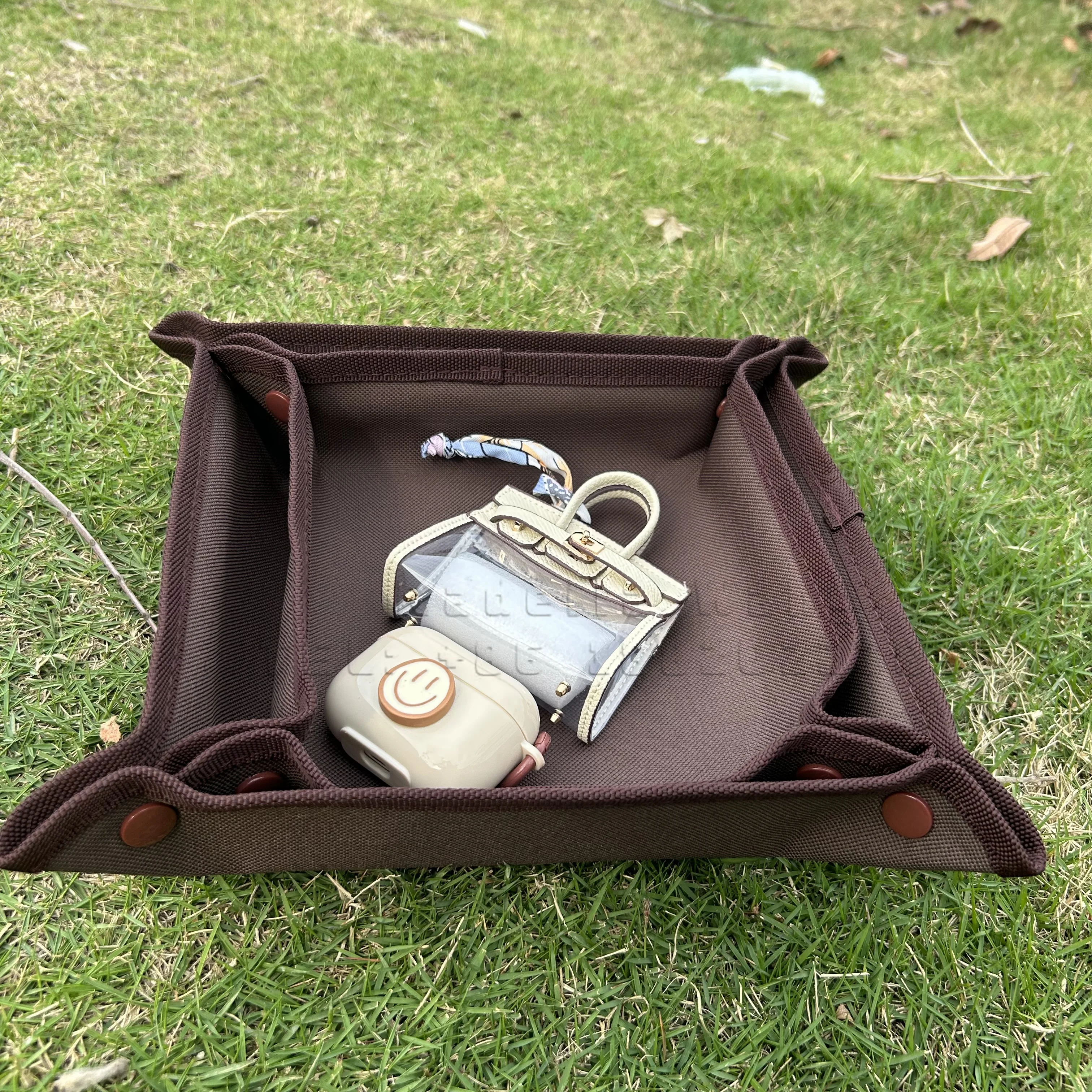 Camping Picnic Basket Storage Dice Tray Daily Necessities Storage Box Tray Foldable Waterproof Rolling Tray Storage Plate