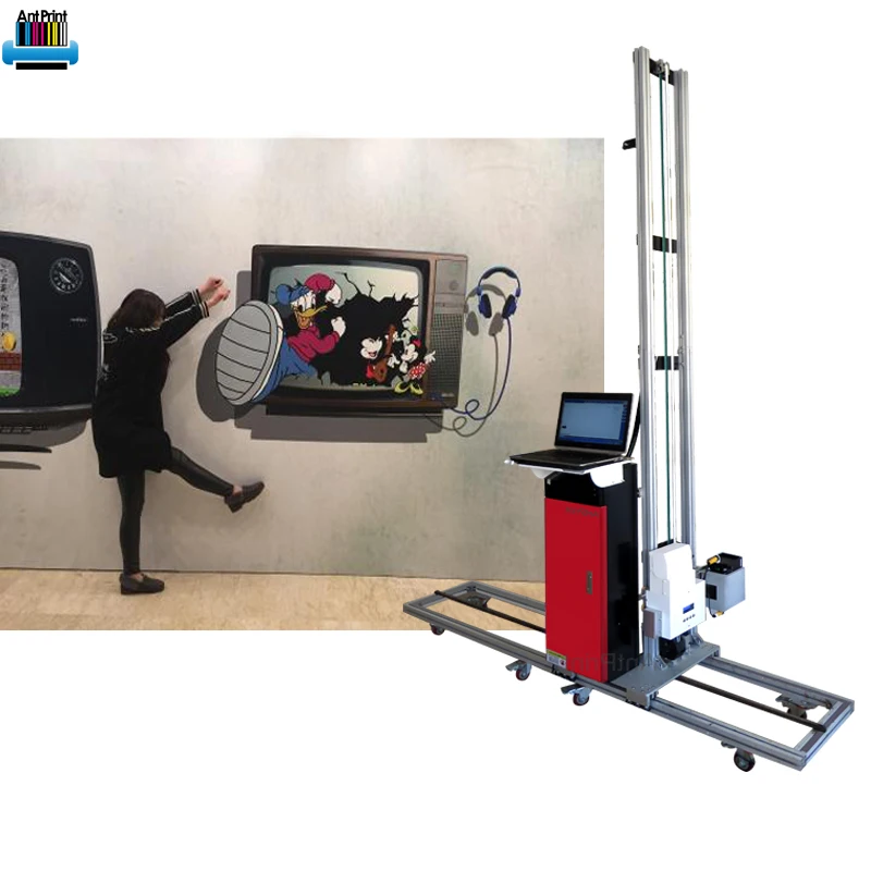 Вертикальный УФ-принтер с чернилами, 3D-эффект, художественный робот, настенный принтер для росписи, цифровой принтер для настенной краски