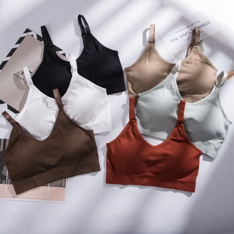 
Wholesale new release soft bra without steel ring adjustable strap Sleep vest bralette ladies tank tops 