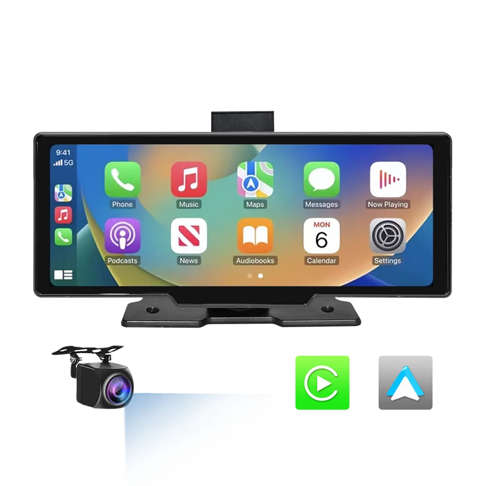 Full HD 4K 10.26 inch Touch Screen Driving Recorder Cameras Carplay & Android Auto Truck DVR Dual Lens Dashcam
