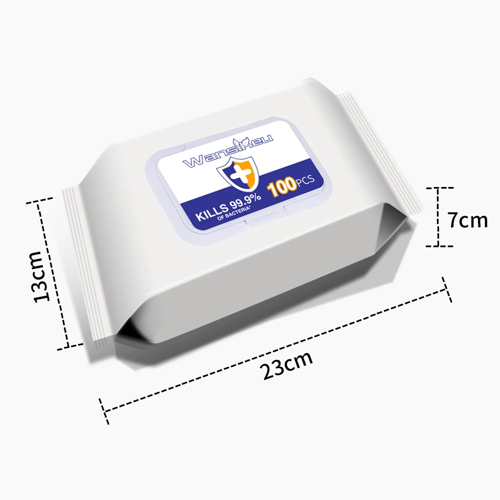 
Антибактериальные влажные салфетки с принтом на заказ, 100 шт. в коробке 