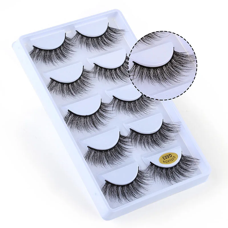 Real 5D Mink 5 pairs Multi-Layered Fake Eyelash Manufacturer G500 G600 G700 G800 false mink lashes