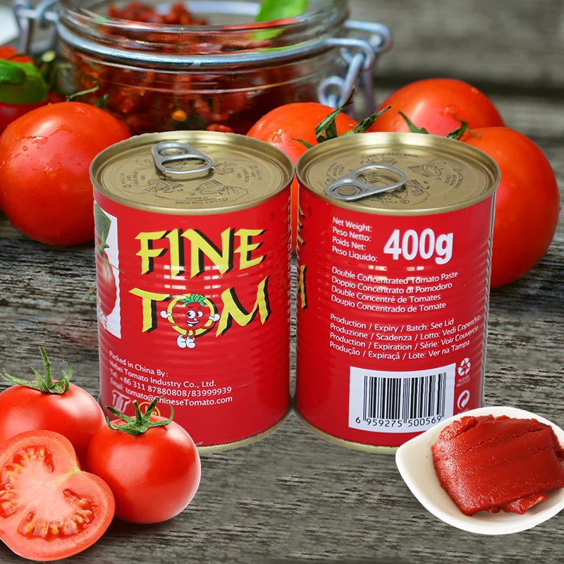 Hot selling tomato paste 400g in 28-30% brix 100% purity with best price