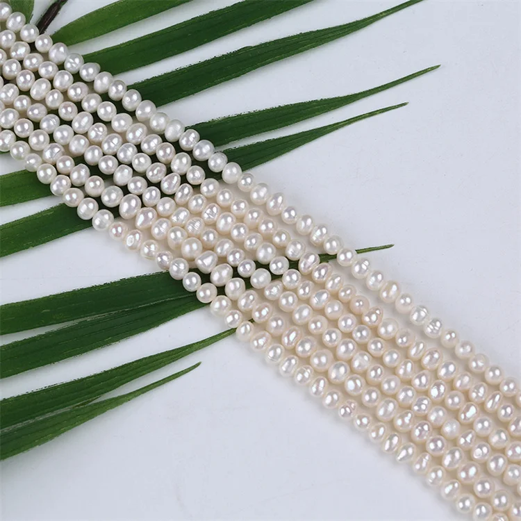 Zhuji Natural 4-5mm White Pink Purple Potato Freshwater Pearls Beads Strands
