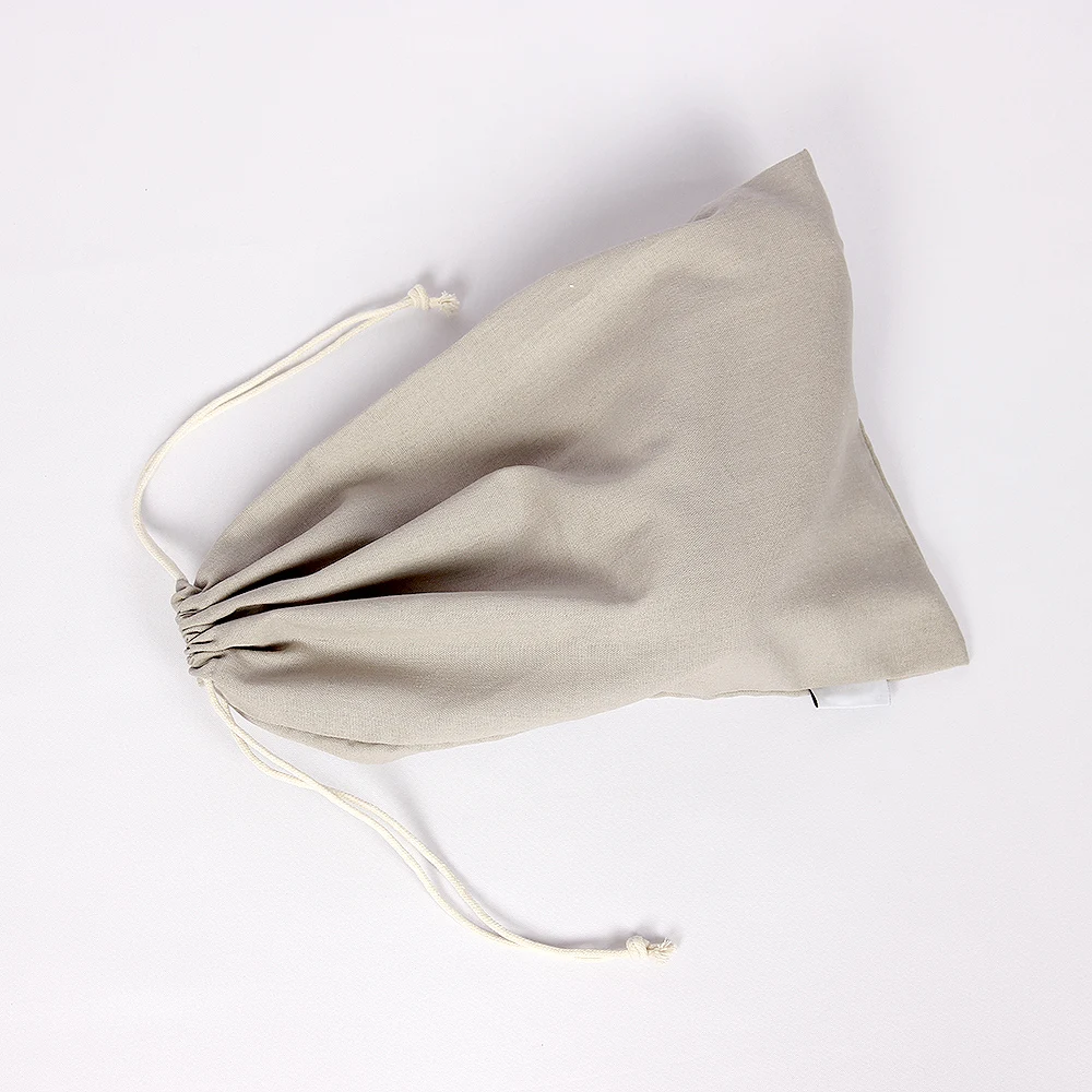 Custom logo Bread drawstring storage bags unbleached natural reusable linen food storage bag for homemade