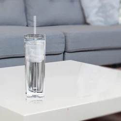 USA Warehouse 16 Oz Plastic Double Walled Tumbler Clear Wholesale Acrylic Tumbler Drinking Cups with Lid and Straw