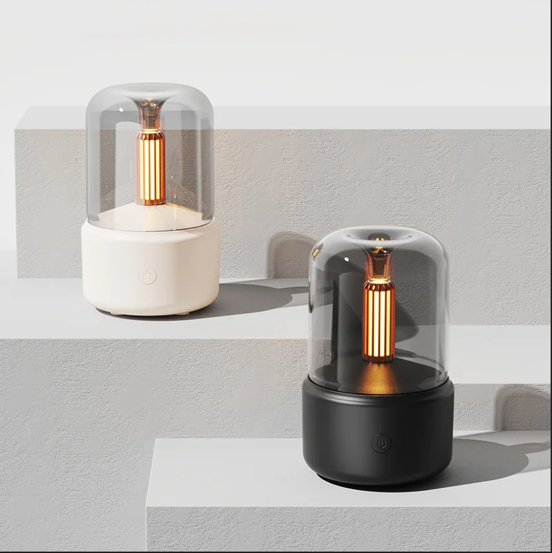 New Humidifier Essential Oil Scent Diffuser Candle Led Night Light Custom Sleep Diffused Ultrasonic Aroma Diffuser