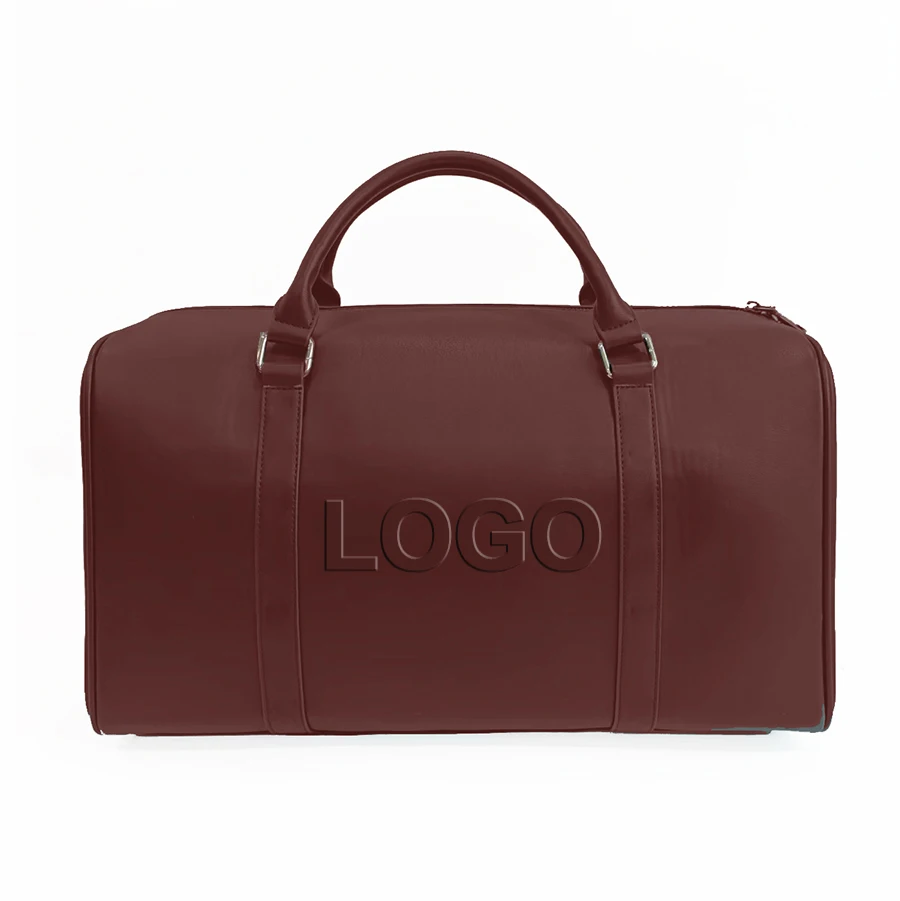 New Custom Logo Large Leather Crossbody Duffel Bags Unisex Weekender Travel Bags Luggage Bag