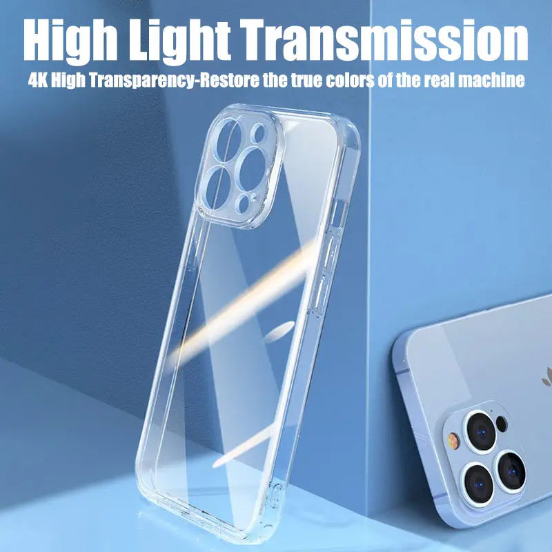 For Iphone 14 Case Transparent 1.5mm Crystal Clear TPU Phone Case Back Cover For iPhone 11 12 13 14 Pro Max