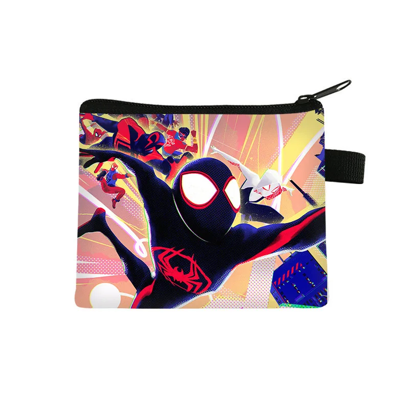 New Cartoon Cool Anime Polyester Coin Purse Bag With Zipper Kids Cartoon Spider Coin Purse For Children Hold Money Coin Wallet