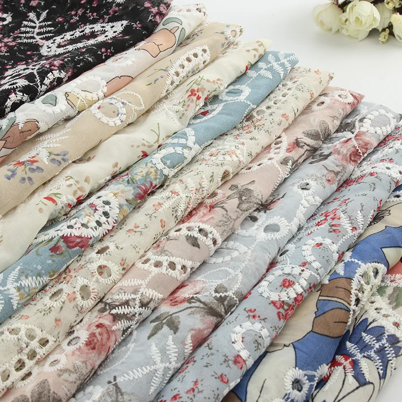 Small MOQ Lace Fabric Embroidery Fabric For Dress Chiffon Lace Fabric