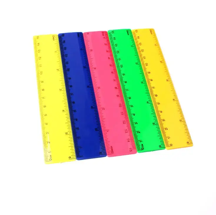 OEM логотип 6 дюймов 15 см Прозрачные линейки класс Упаковка из 50 прозрачных рекламных цветных пластиковых линейки 15 см