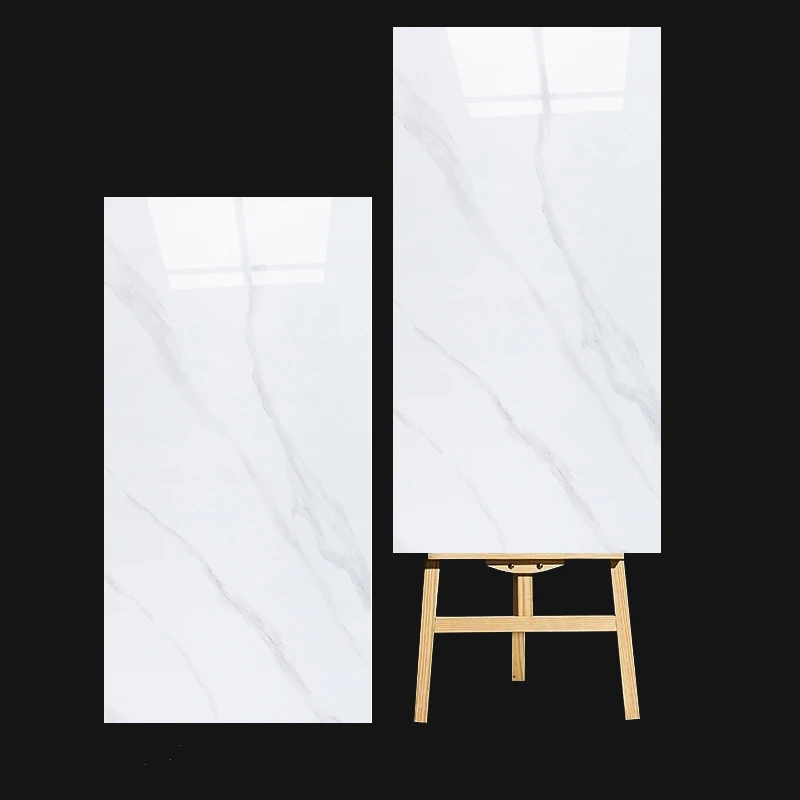 China Interior Marble Design Tiles White Glossy Polished Floor Porcelain Tiles 600x1200mm