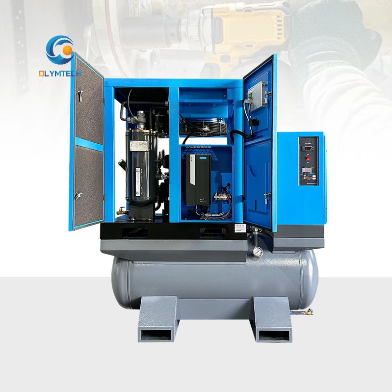 OEM Factory 7.5kw-37kw Silent Rotary Industrial Compressors 15kw-75kw Screw Air Compressor Motor Power 380V 8bar Pressure