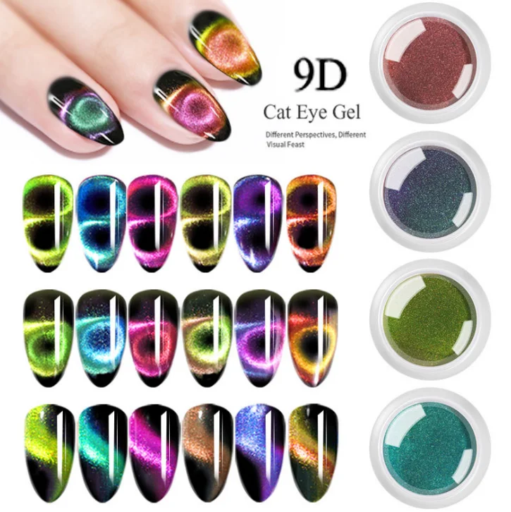 5D/9D Cat Eye Chameleon Magnetic Powder Nail Polish Long Lasting Cat Eye nail powder For Nail Salon
