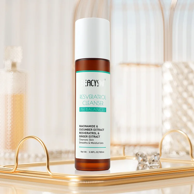 Resveratrol Glycolic Acid Face Wash, Exfoliating Facial Cleanser and Scrub