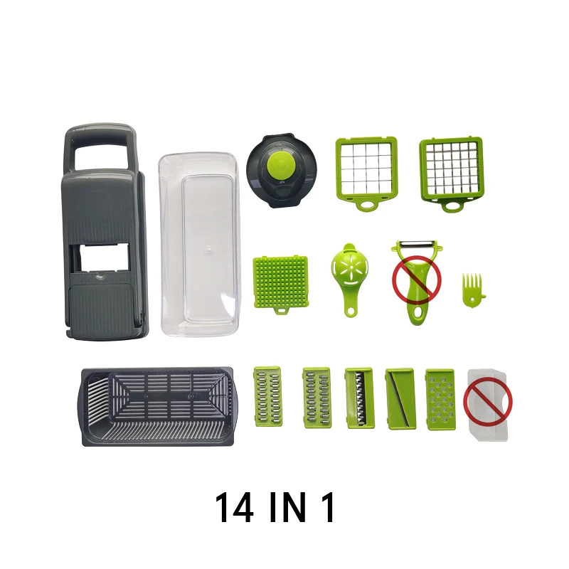 16 IN 1 Household kitchen multi-functional vegetable cutter Portable and easy to clean slicer Slicer Dicing grater