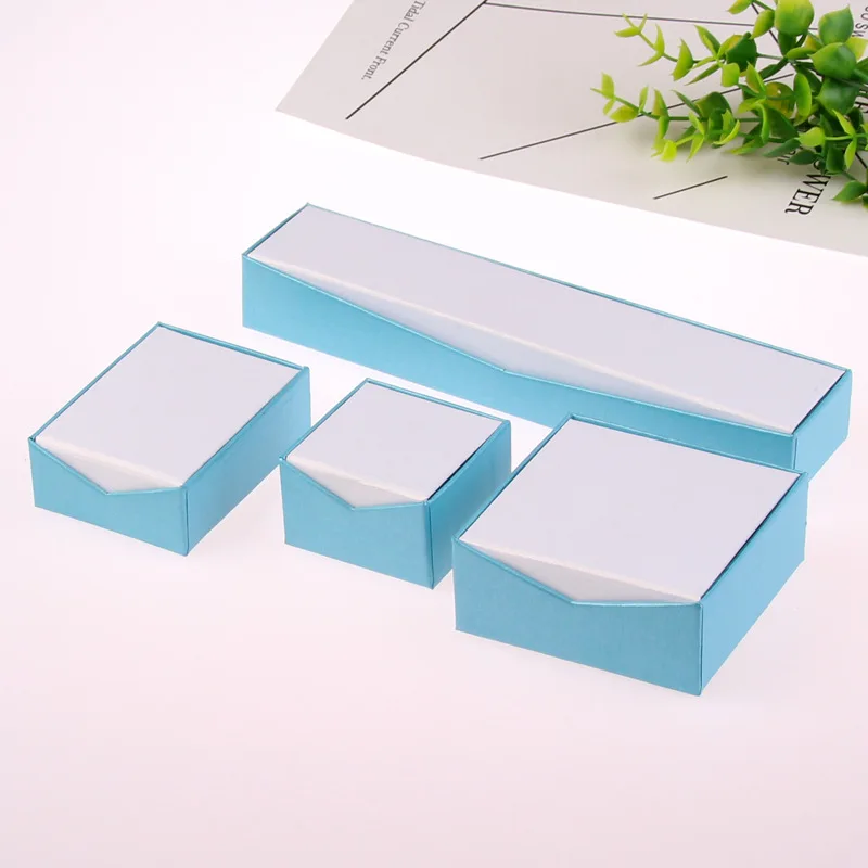 Custom logo jewelry necklace ring bracelet magnet gift boxes simple fashion paper folding pendant box wholesale