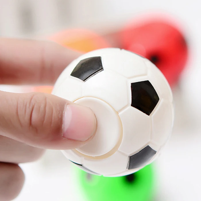Fun 1.4Inch Mini Sensory Stress Hand Spinner Fidget Finger Ball Soccer Football Spinner Toy for Teens Adults